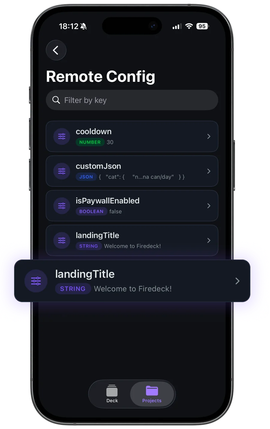 Remote Config in Firedeck on iPhone